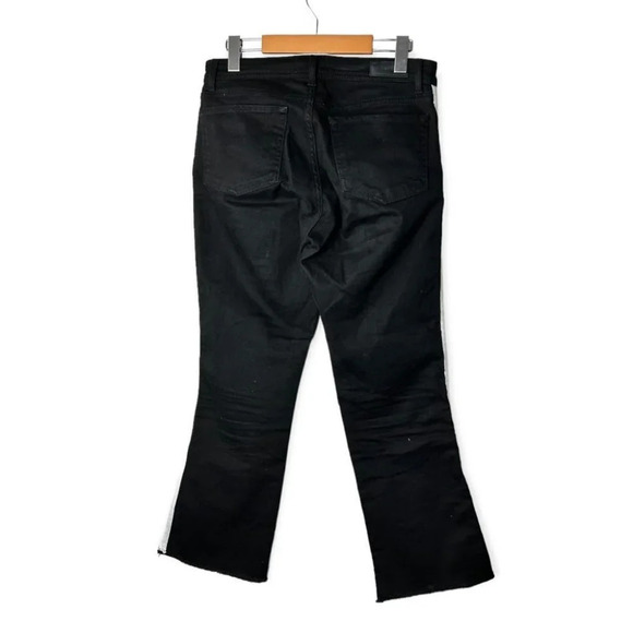 InWear Cropped Kickflare Black Jeans w White Double Side Stripes - Picture 3 of 8